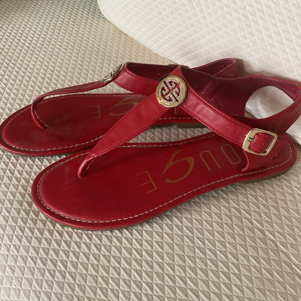 Rouge Helium Sandals - gold buckle